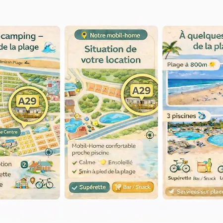 Mobilhome L'instant - La Hébergement de vacances Mimizan-Plage