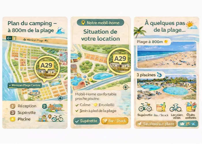 Mobilhome L'instant - La Hébergement de vacances Mimizan-Plage